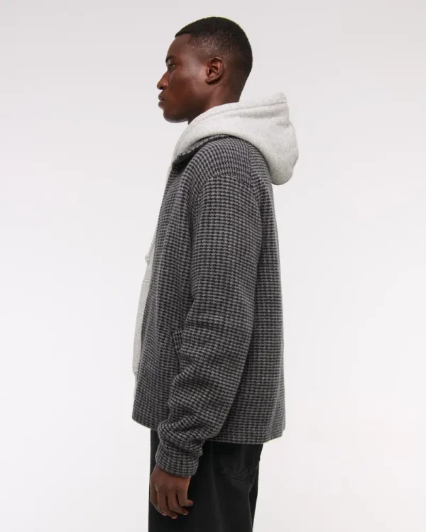 Cropped Sweater Shirt Jacket - Image 3